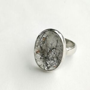 Rutilated Quartz Ring Sterling Silver Size 5 🆕